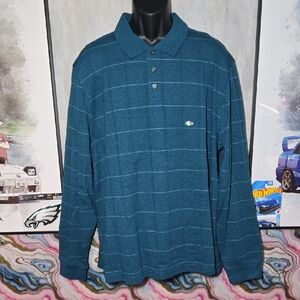 2XL Van Heusen Teal Polo with White Stripes